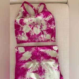 SET Active Pink and Cream Tie-Dye Apparel